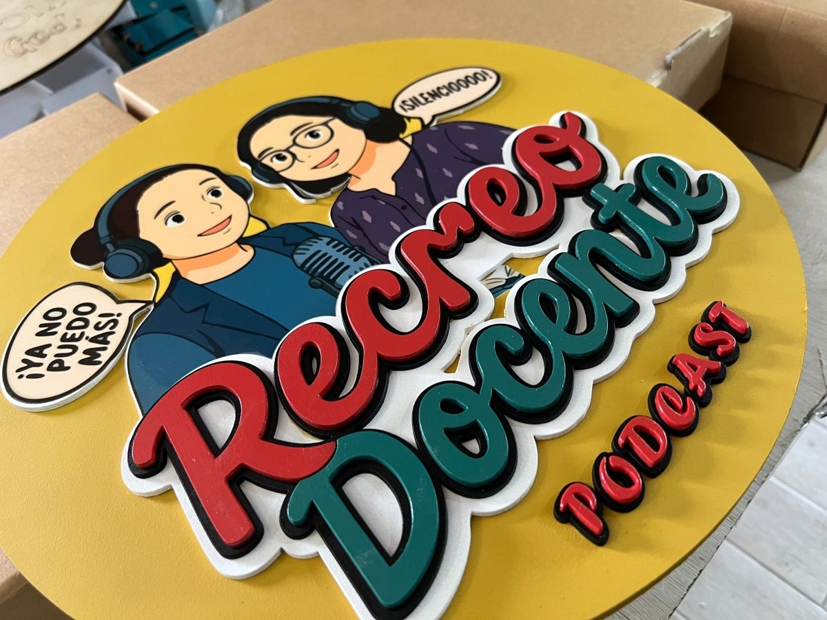 Letrero podcast youtuber - Felt Craft RD