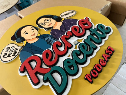 Letrero podcast youtuber - Felt Craft RD