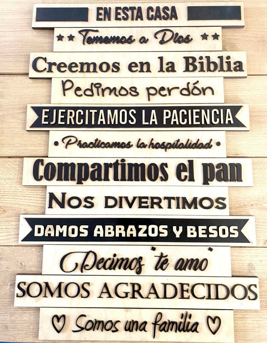 Letreros biblicos personalizados en madera | Felt Craft RD
