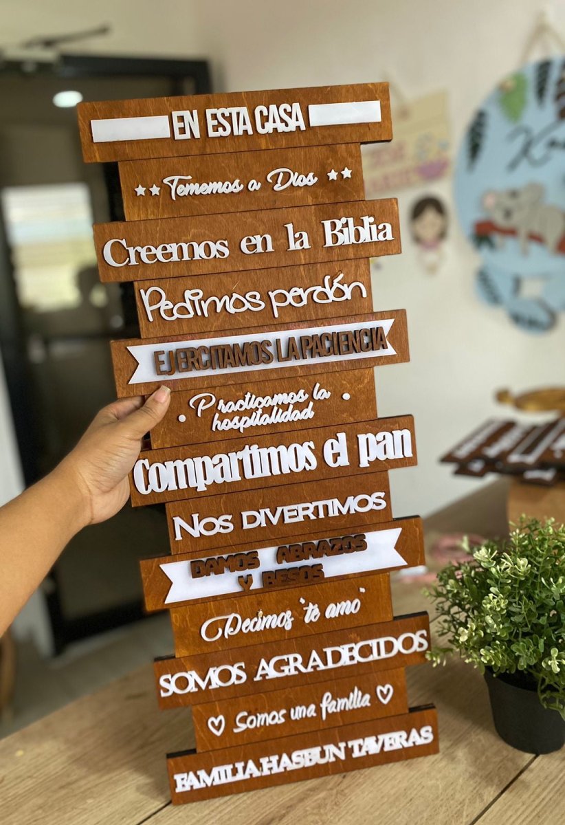 Letreros biblicos personalizados en madera - Felt Craft RD