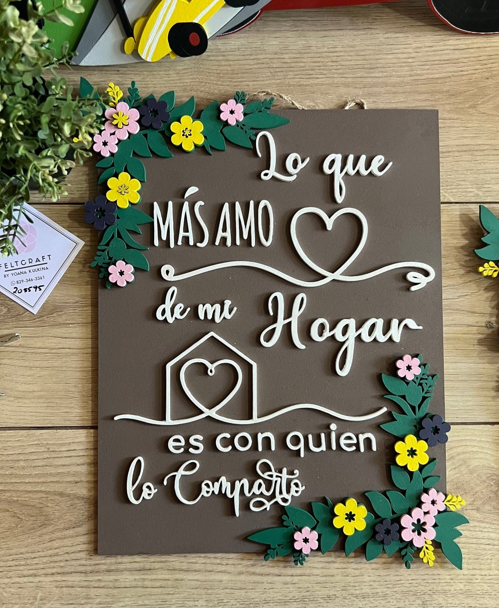 Letreros con frases en Madera - Felt Craft RD