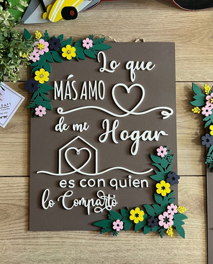 Letreros con frases en Madera - Felt Craft RD