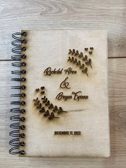 Libreta con grabado personalizada de madera - Felt Craft RD