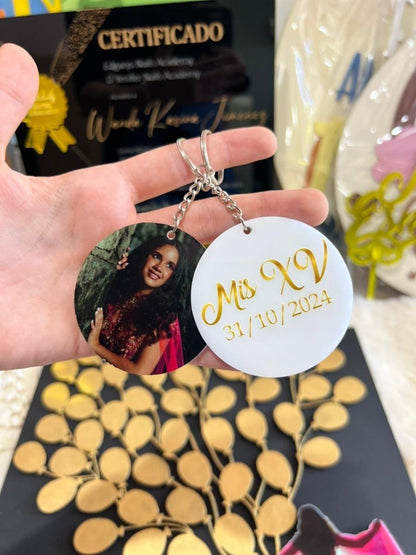 Llavero acrilico personalizados cumpleanos XV - Felt Craft RD