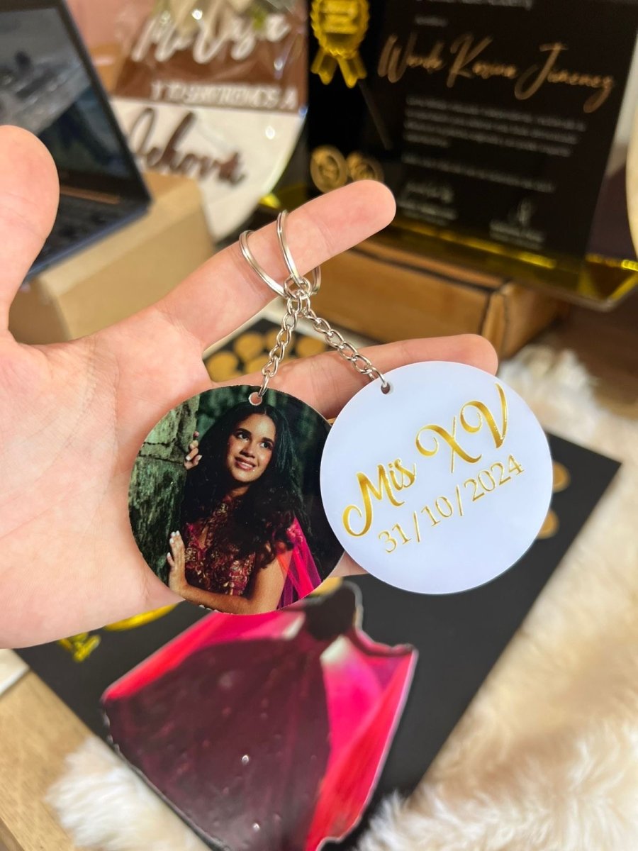 Llavero acrilico personalizados cumpleanos XV - Felt Craft RD