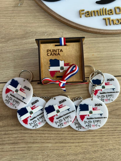 Llaveros a color con dtf impreso mapa republica dominicana - Felt Craft RD