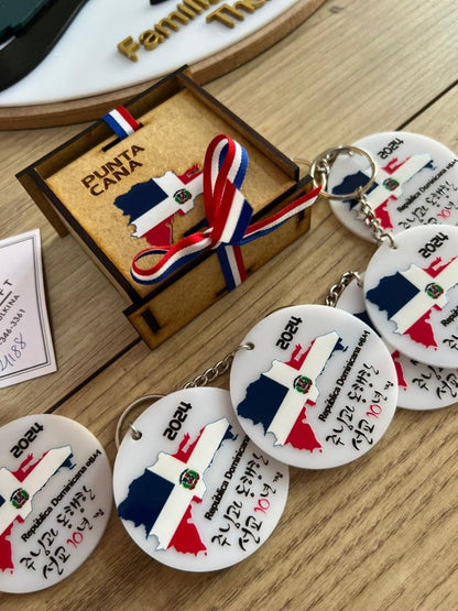 Llaveros a color con dtf impreso mapa republica dominicana - Felt Craft RD