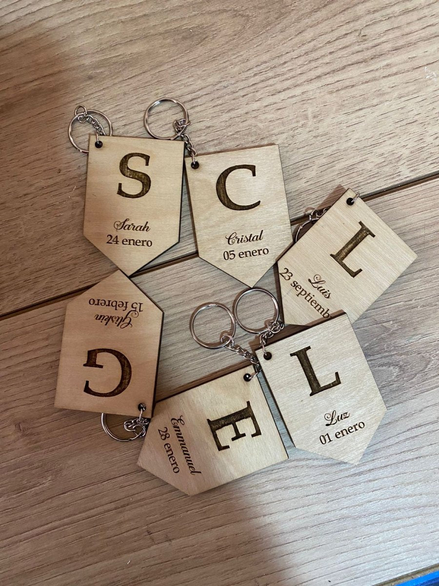 Llaveros con letras personalizadas de madera - Felt Craft RD