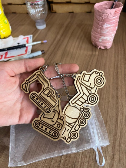 Llaveros gruas retro excavadora - Felt Craft RD