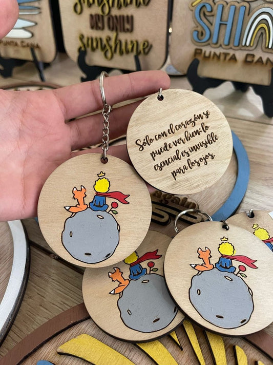 Llaveros personalizados del Principito en madera Santo Domingo - Felt Craft RD