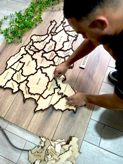 Mapa en madera republica dominicana para pared - Felt Craft RD