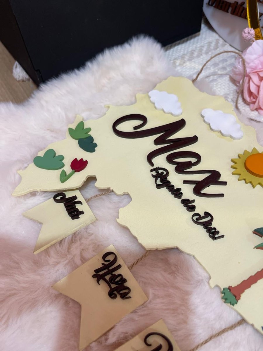 Mapa republica dominicana personalizado de pared - Felt Craft RD