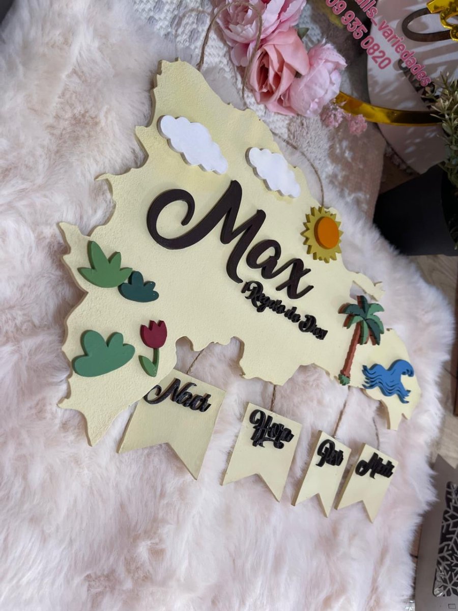 Mapa republica dominicana personalizado de pared - Felt Craft RD