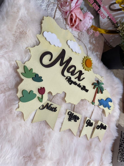 Mapa republica dominicana personalizado de pared - Felt Craft RD