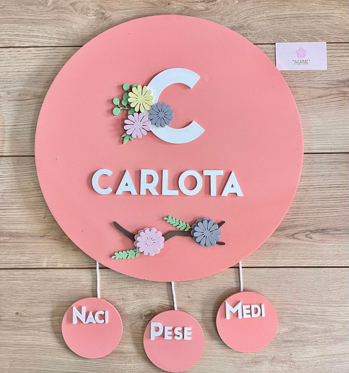 Margarita Info Baby Girl Wall Hanging - Felt Craft RD