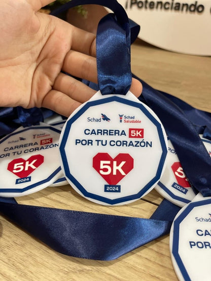 Medalla de acrílico para competencias personalizada