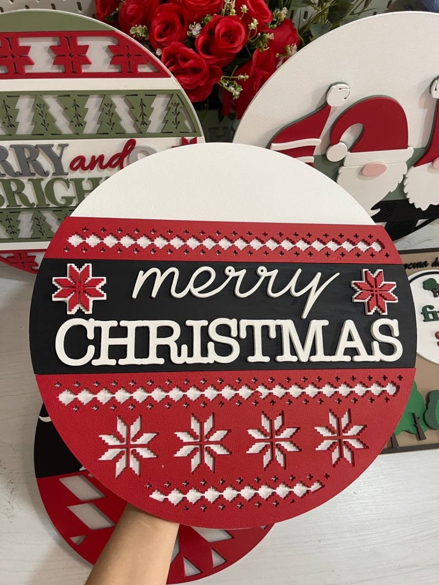 Merry Christmas Door Hanger - Felt Craft RD