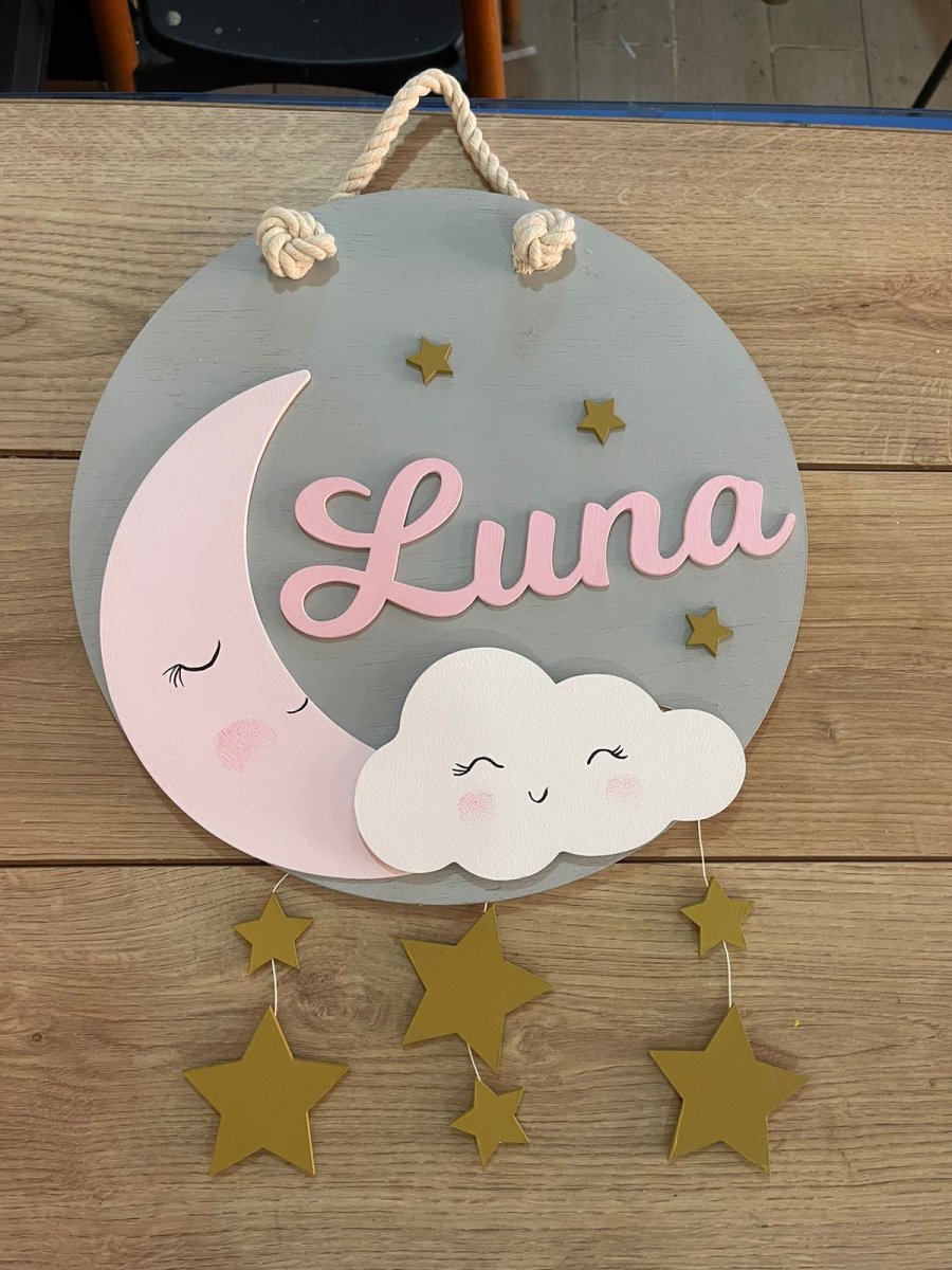 Moon & Cloud Baby girl Kids Room Decor - Felt Craft RD