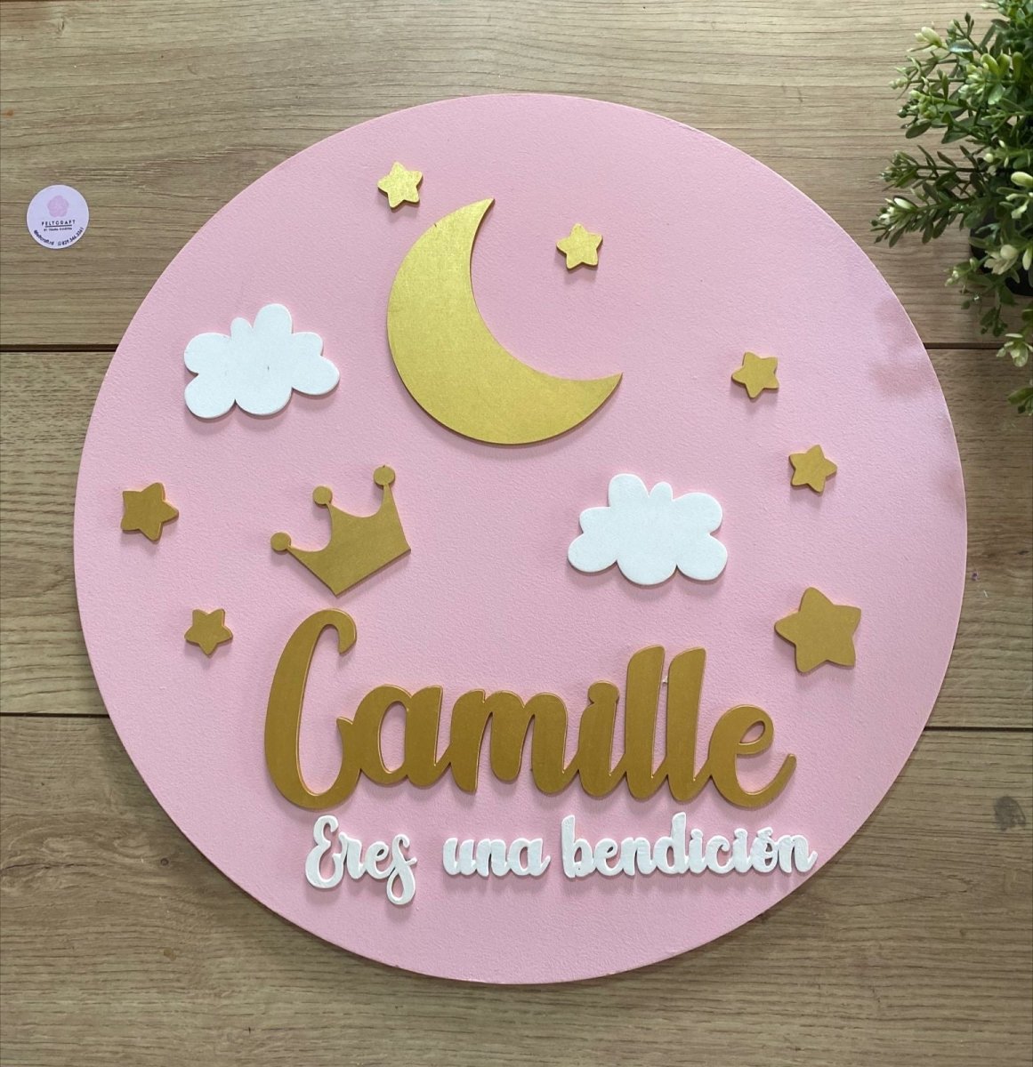 Moon & Crown Baby Girl Wall Hanging - Felt Craft RD