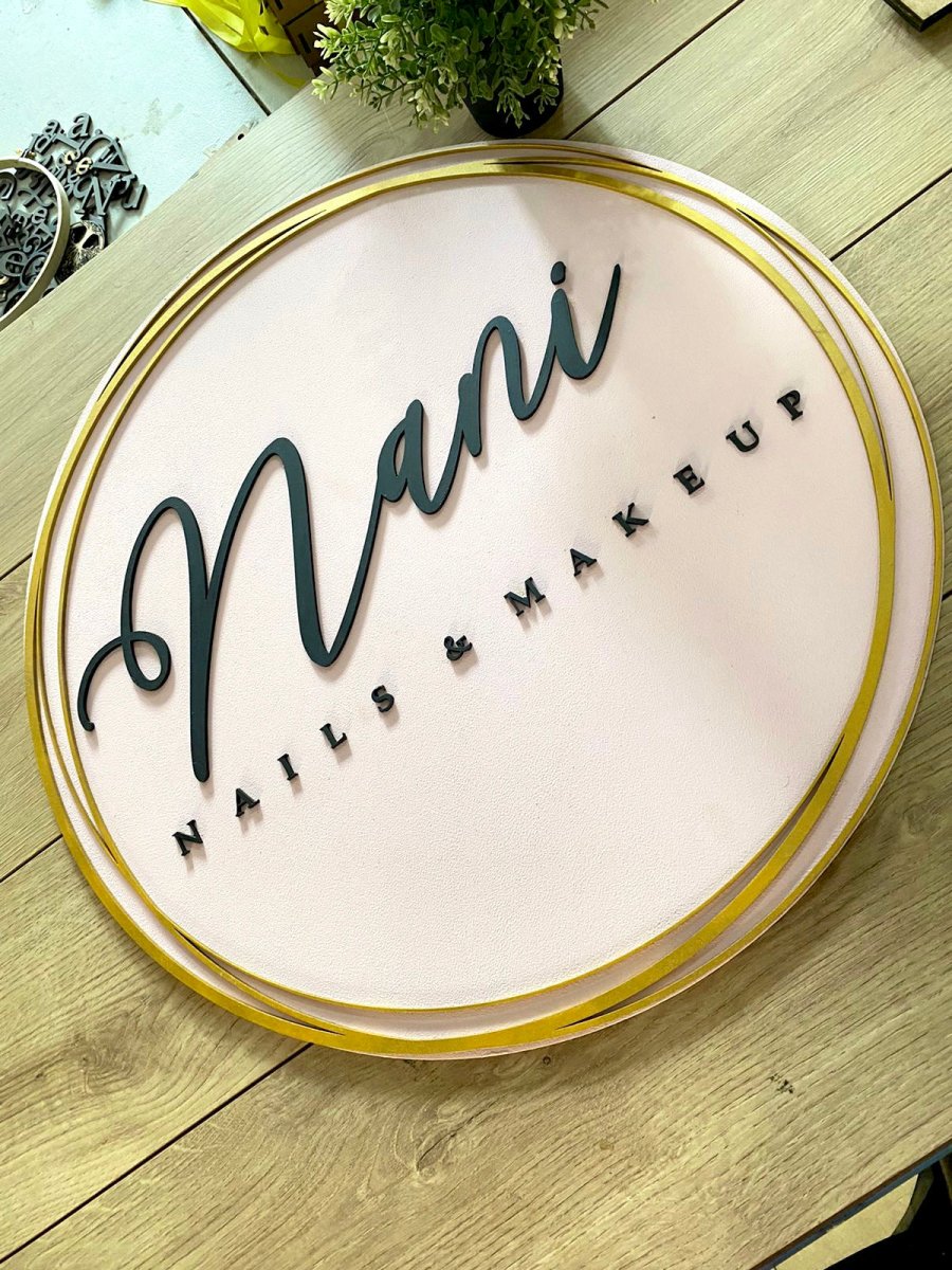 Nails & Makeup Sign door hangers for business - Felt Craft RD