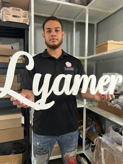 Nombre personalizado madera habitacion bebe - Felt Craft RD