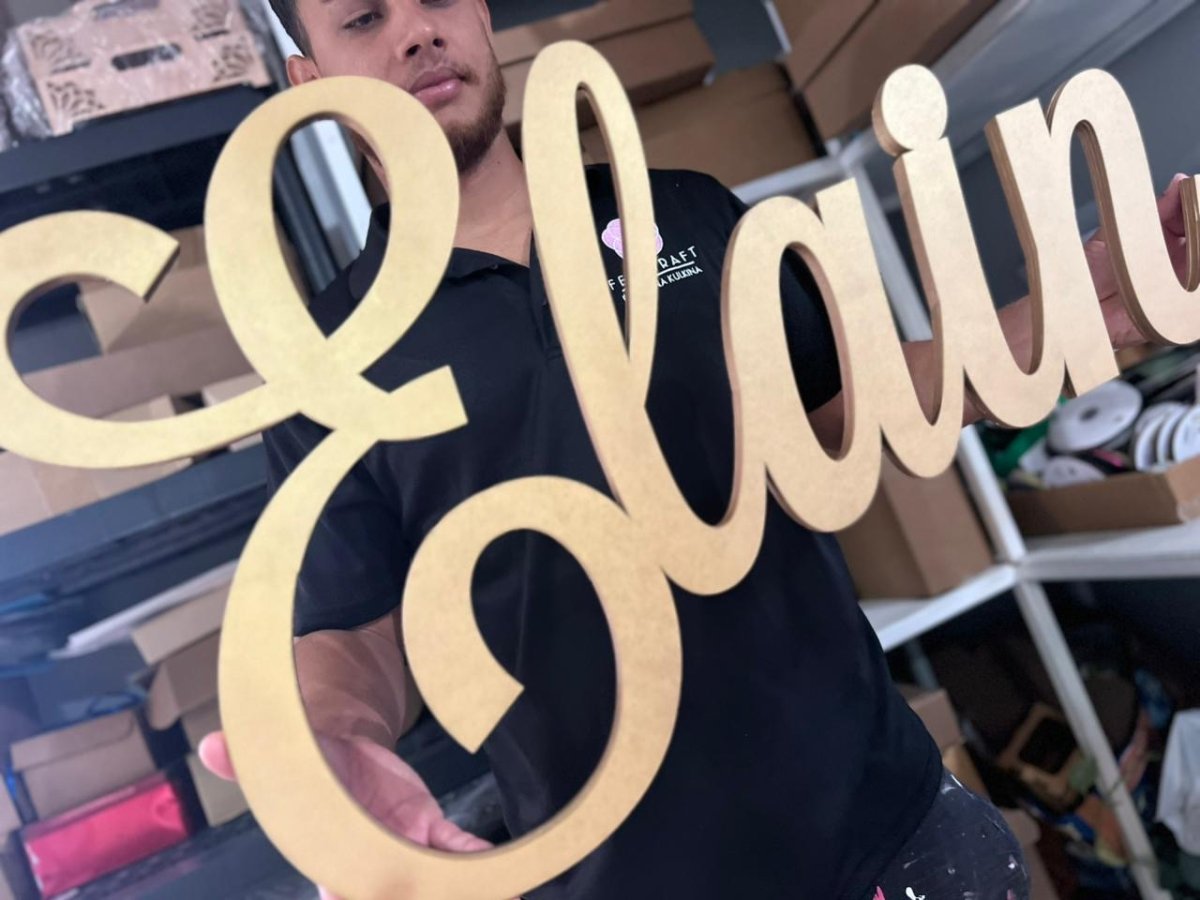 Nombre personalizado madera habitacion bebe - Felt Craft RD