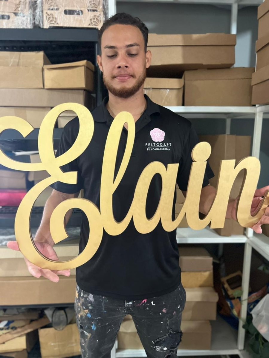 Nombre personalizado madera habitacion bebe - Felt Craft RD