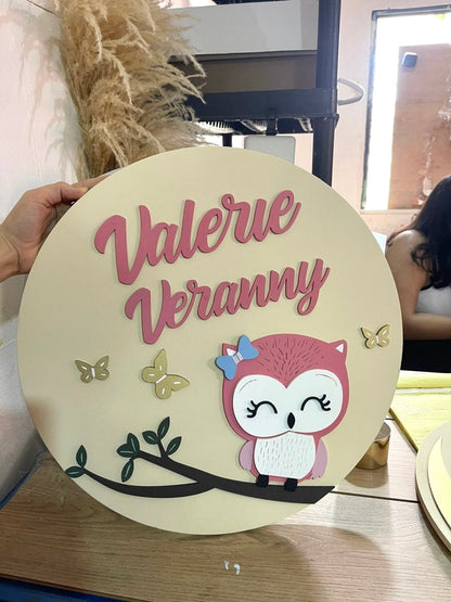 Pink bird kids room decor girl Safari nursery decor - Felt Craft RD