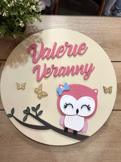 Pink bird kids room decor girl Safari nursery decor - Felt Craft RD