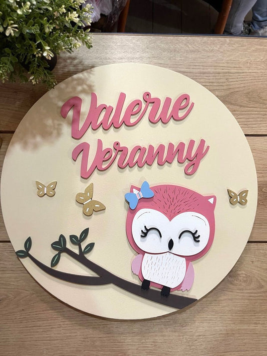 Pink bird kids room decor girl Safari nursery decor - Felt Craft RD