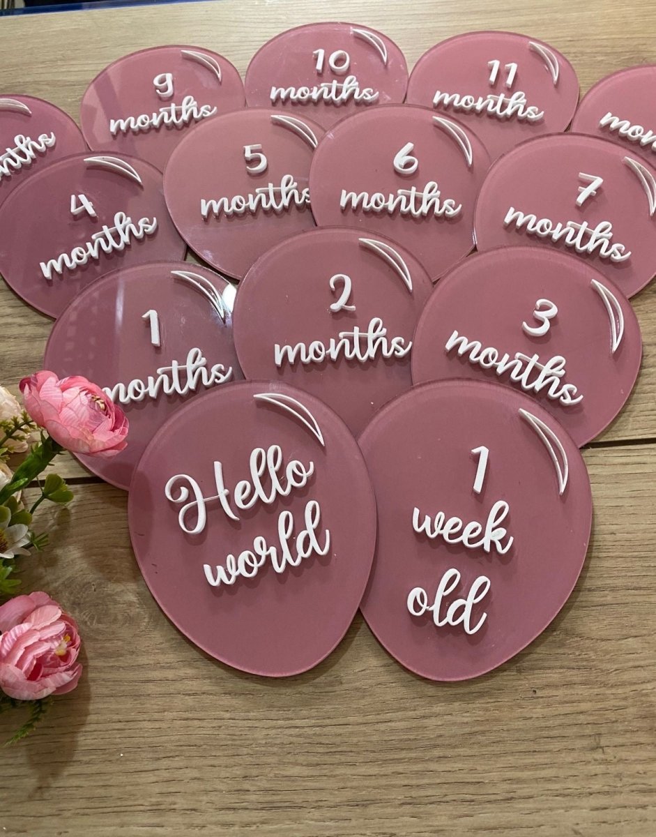 Pink Luxury baby tags acrylics Girl - Felt Craft RD