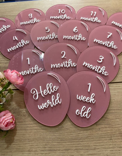 Pink Luxury baby tags acrylics Girl - Felt Craft RD
