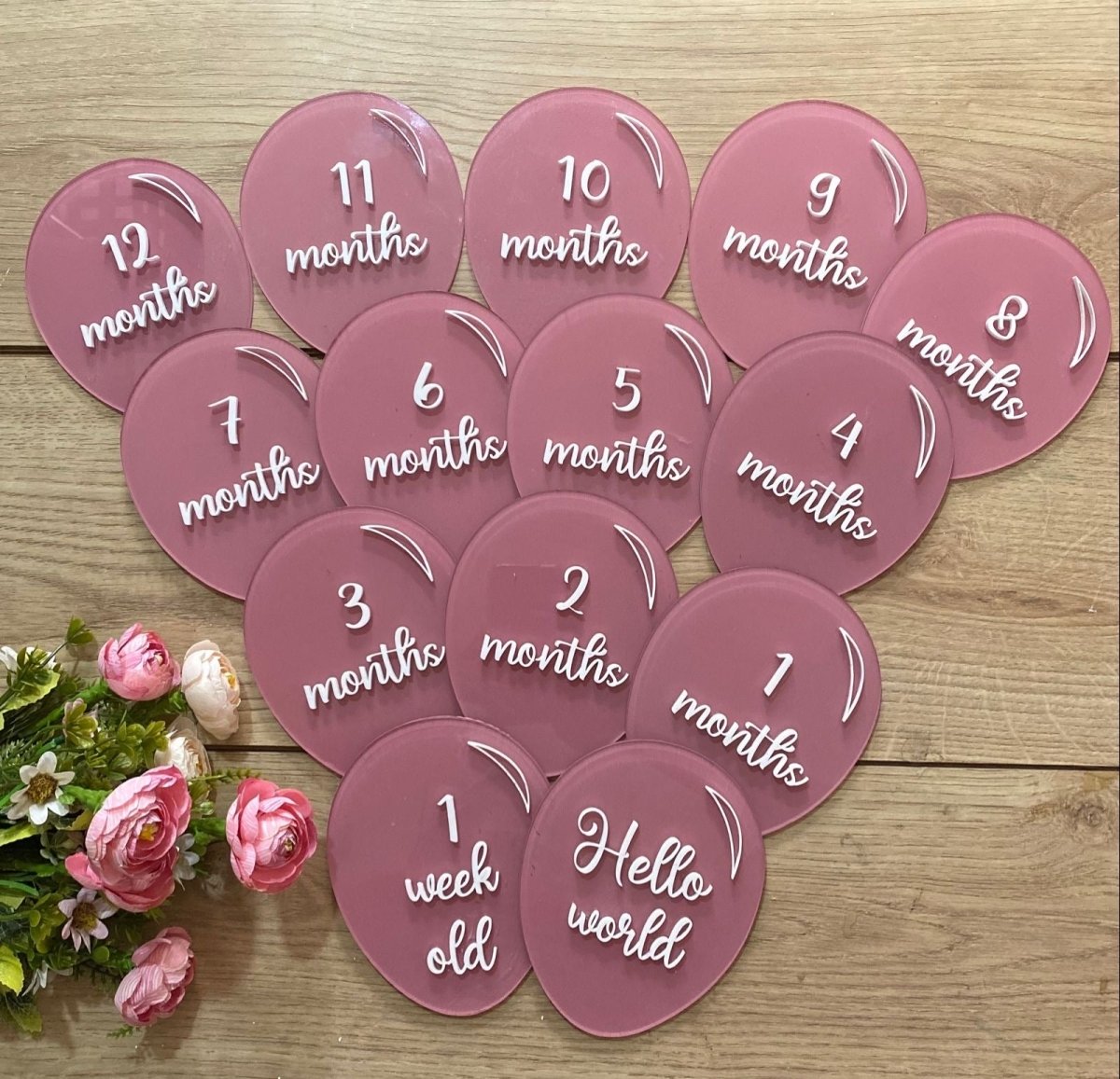 Pink Luxury baby tags acrylics Girl - Felt Craft RD