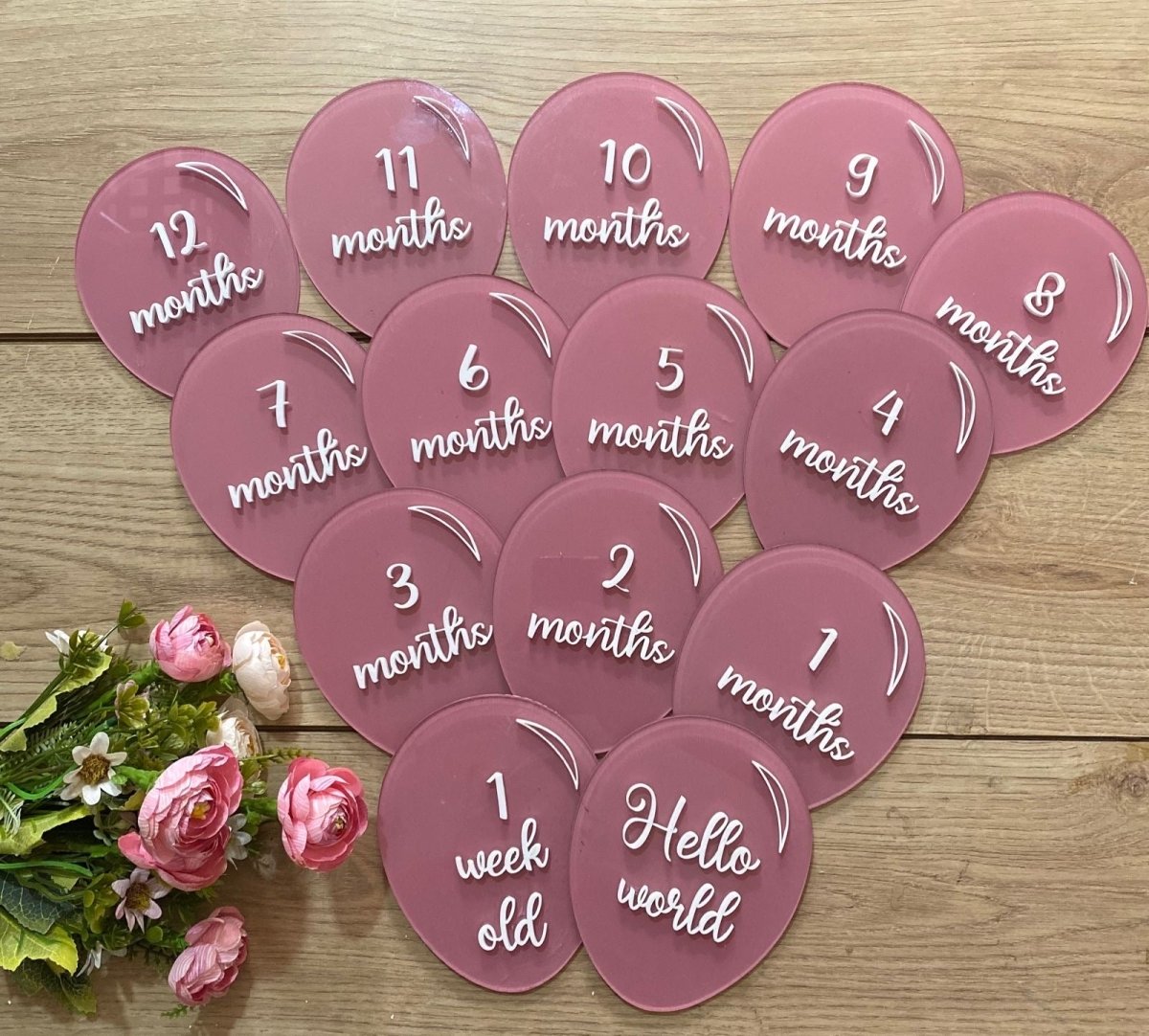Pink Luxury baby tags acrylics Girl - Felt Craft RD