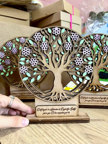 Decoración artesanal Árbol de la Vida en madera y acrílico – Feltcraft RD