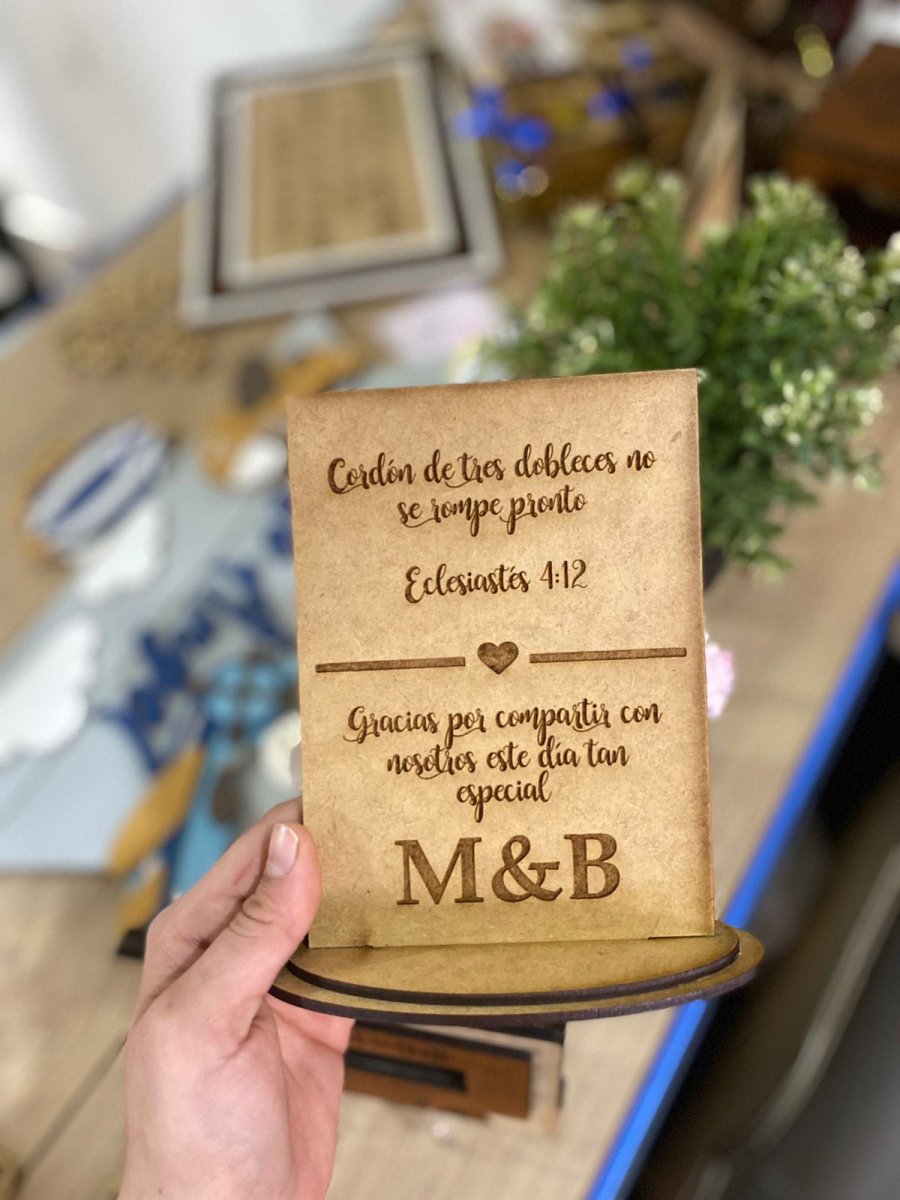 Pisapapeles de Regalo para pareja con mensaje personalizado de madera - Felt Craft RD