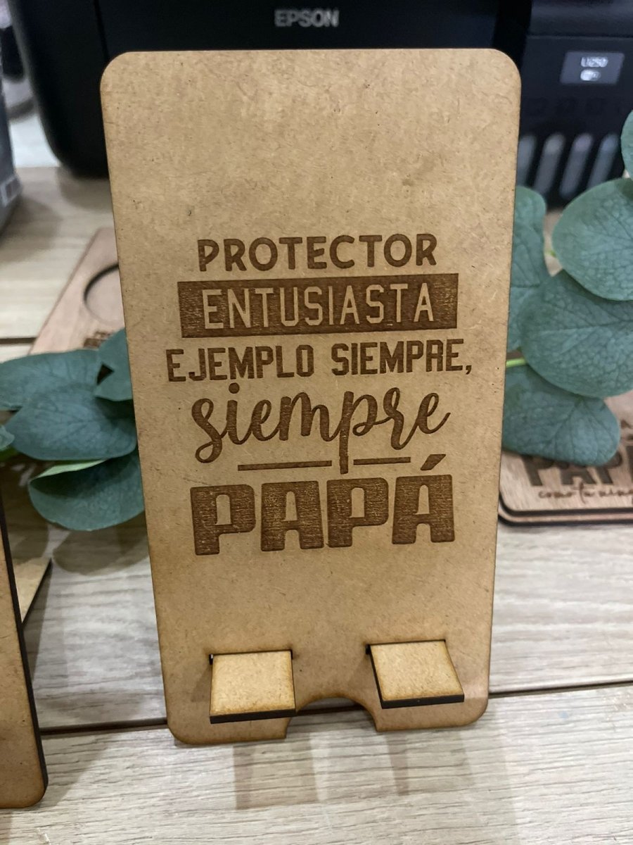 Porta celular para regalo del día del padre personalizado de madera - Felt Craft RD