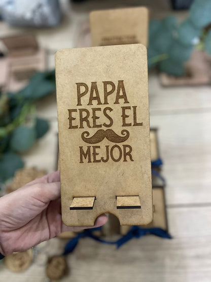 Porta celular para regalo del día del padre personalizado de madera - Felt Craft RD