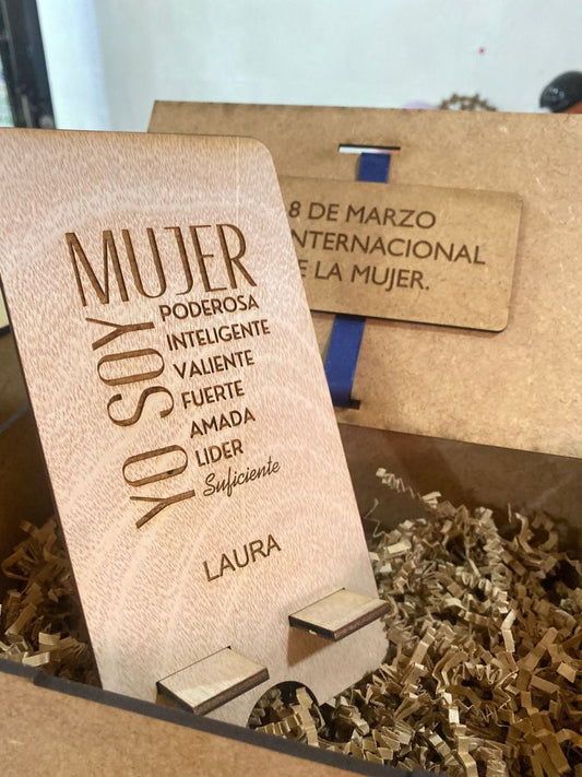 Porta celular personalizado para regalo del día de la mujer de madera - Felt Craft RD