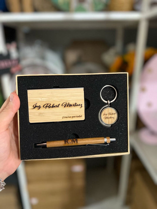 Porta lapicero personalizado en madera artesanal