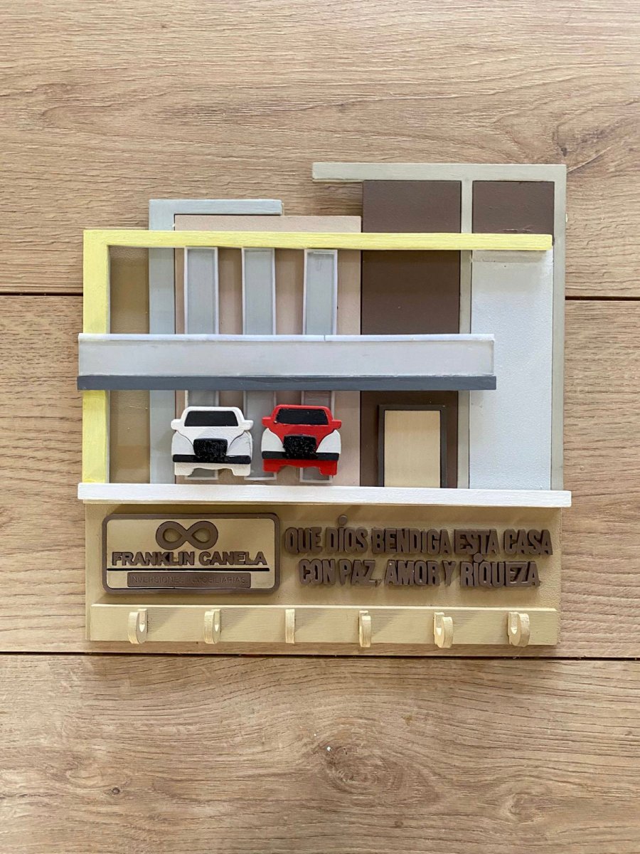 Porta Llavero con cancamo tipo casa - Felt Craft RD