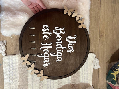 Porta llaveros redondo en madera - Felt Craft RD