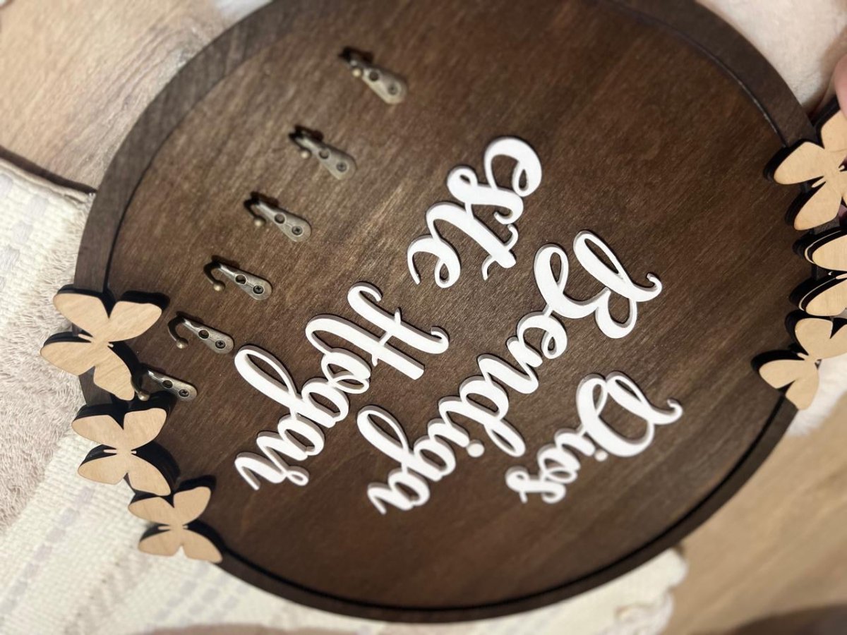 Porta llaveros redondo en madera - Felt Craft RD