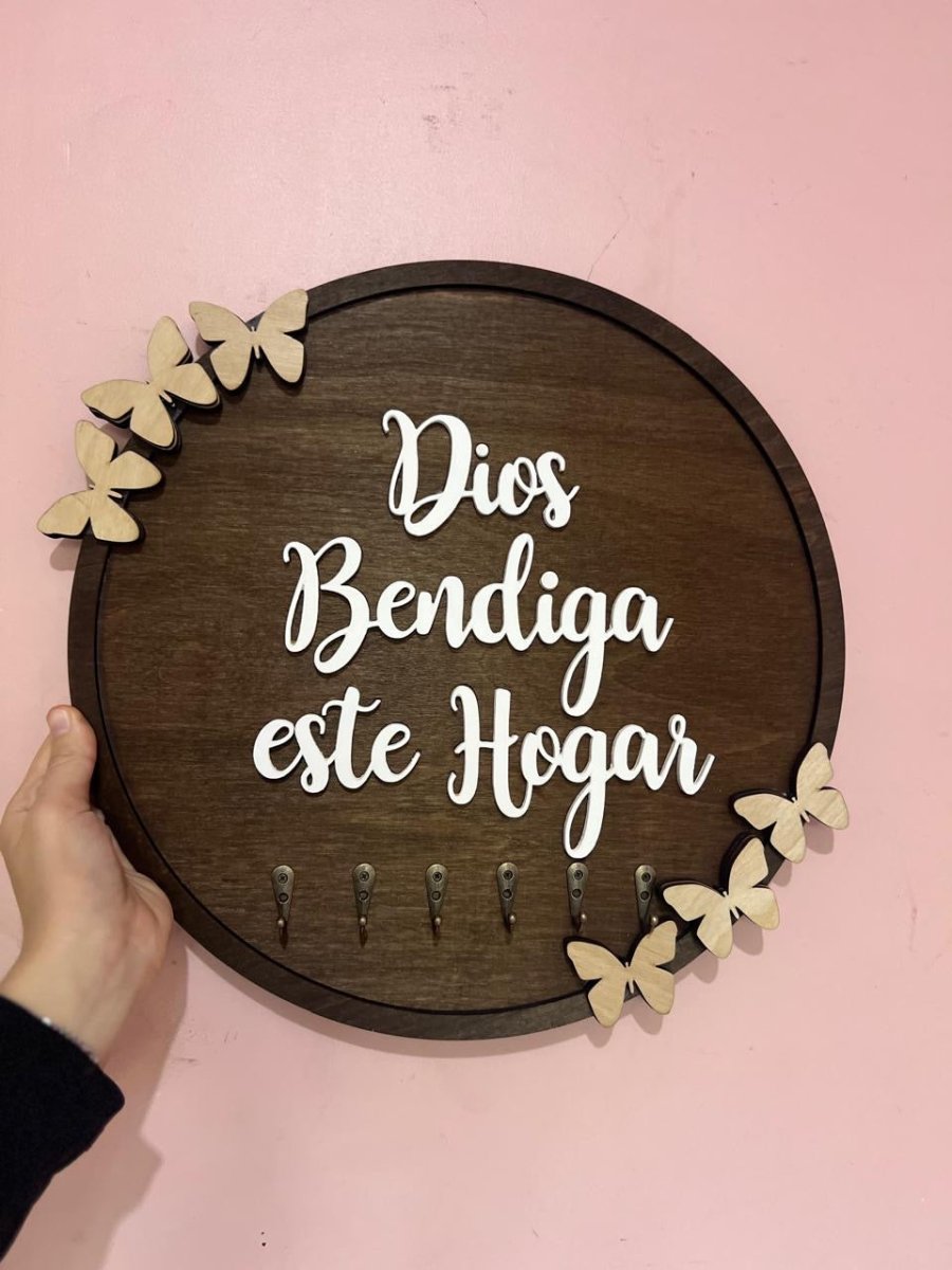 Porta llaveros redondo en madera - Felt Craft RD