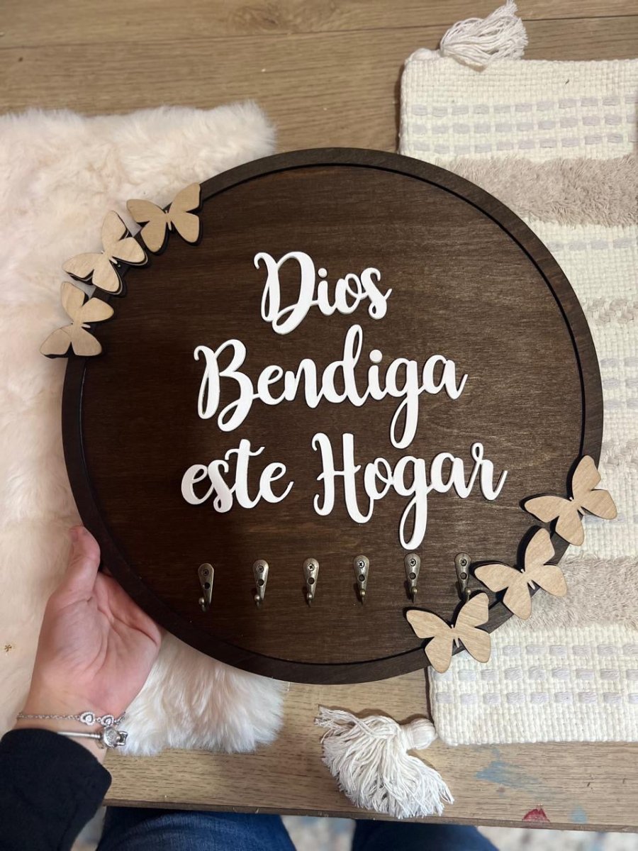 Porta llaveros redondo en madera - Felt Craft RD