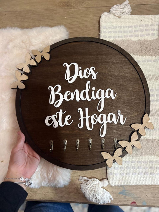 Porta llaveros redondo en madera - Felt Craft RD