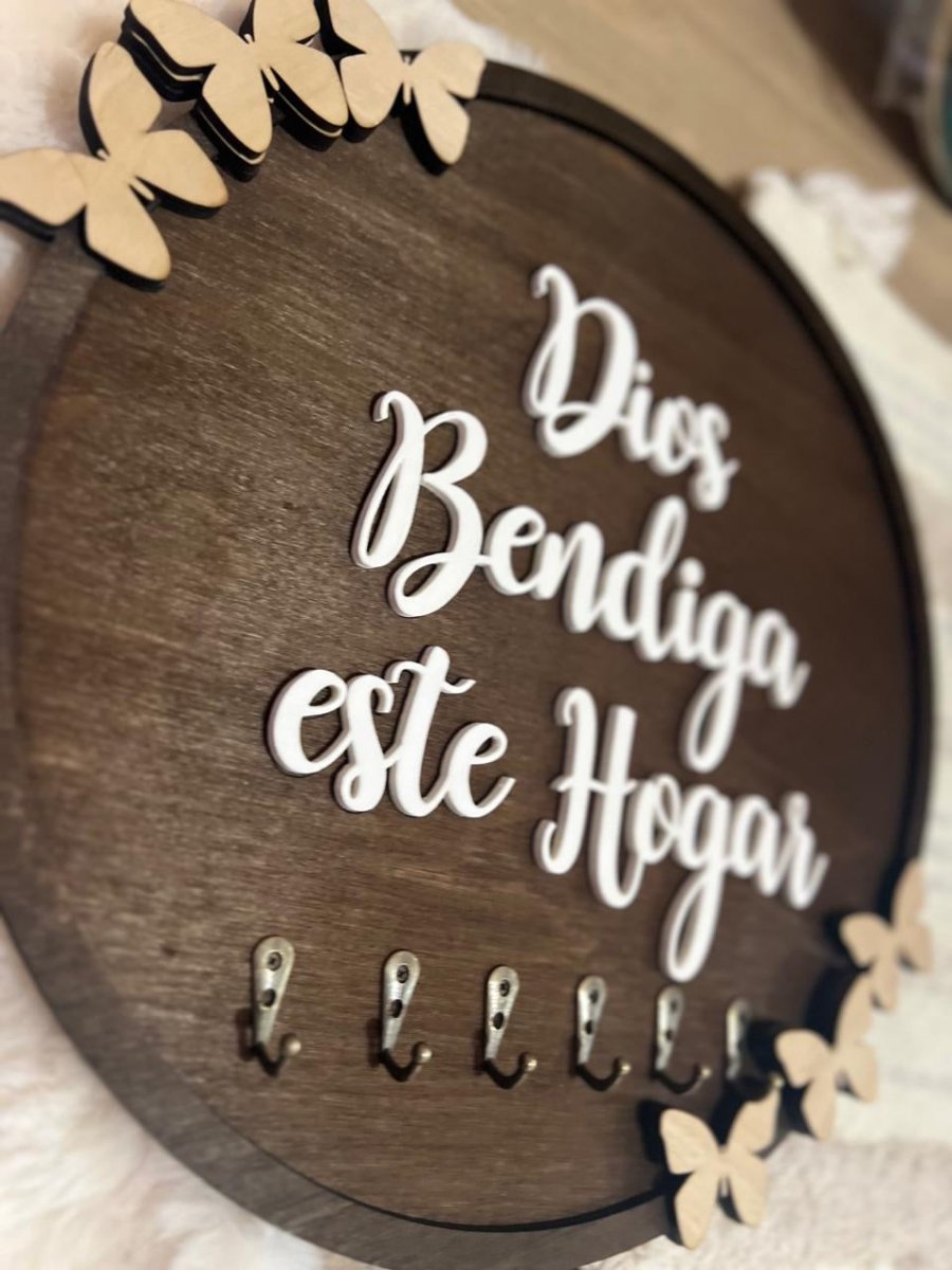 Porta llaveros redondo en madera - Felt Craft RD