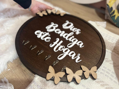 Porta llaveros redondo en madera - Felt Craft RD