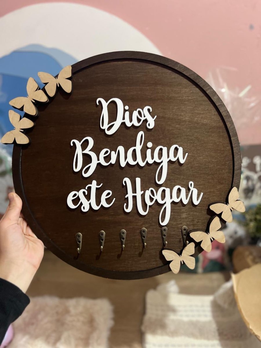 Porta llaveros redondo en madera - Felt Craft RD