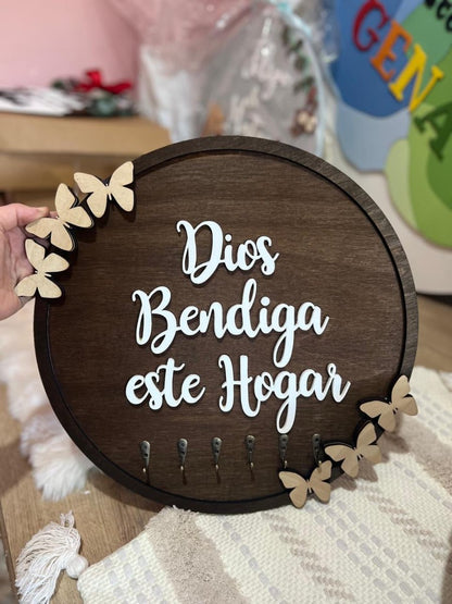 Porta llaveros redondo en madera - Felt Craft RD